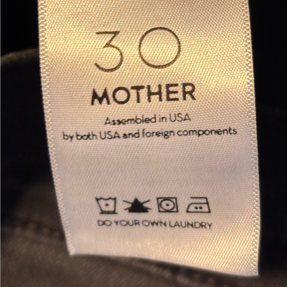 MOTHER Black Denim Jeans Insider Crop Step Fray in Not Guilty Size 30 - Picture 6 of 16